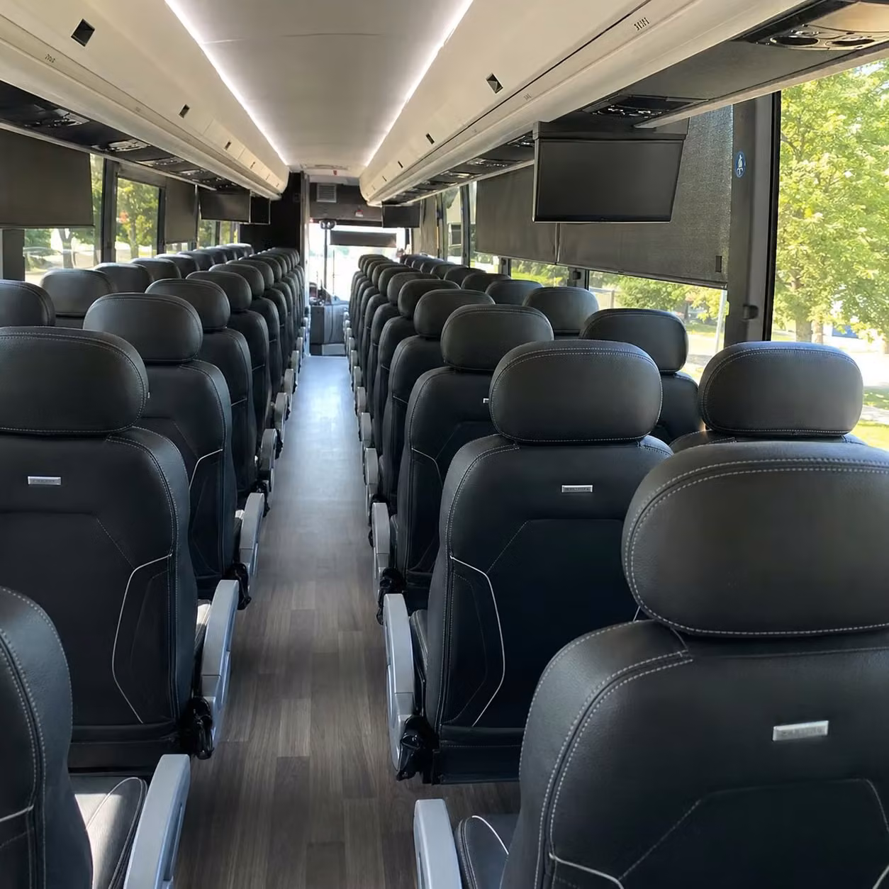 norman charter bus interior